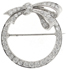 Platinum diamond circle bowknot brooch