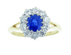 Platinum diamond and sapphire ring PF1906