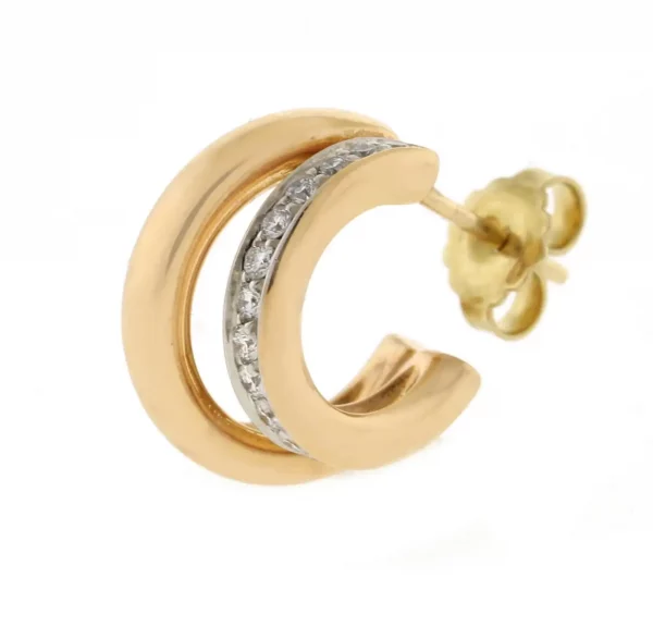 Pomellato Iconica Double Hoop Diamond And Rose Gold Earrings