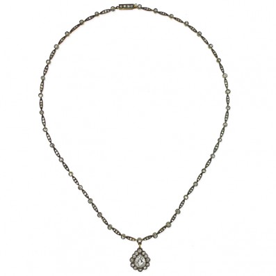 Victorian Pearshape Diamond Necklace | Pampillonia Jewelers | Estate ...