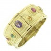 Burle-Marx Wide Multi Gemstone Gold Bracelet at pampillonia