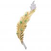 vintage Tiffany & Co. Emerald Diamond Gold Platinum Leaf Brooch