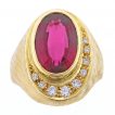 Burle Marx Rubellite Tourmaline and Diamond Ring at pampillonia