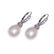 Platinum south sea pearl and diamond earrings