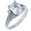 Radiant cut diamond engagement ring.