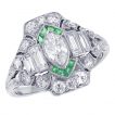 Art Deco Diamond and Emerald Ring