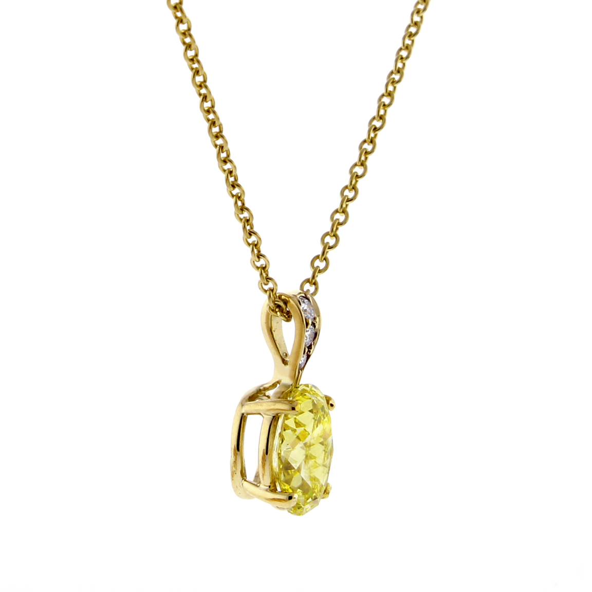 Tiffany & Co. Oval Yellow Diamond Pendant | Pampillonia Jewelers ...