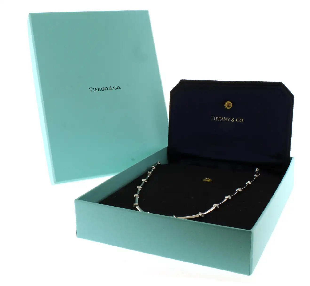 Tiffany & Co. 21 Station Hinged Diamond Necklace | Pampillonia Jewelers ...