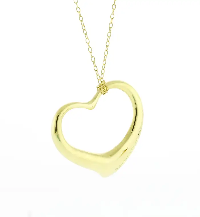 Tiffany & Co. Elsa Peretti Large Open Heart Gold Necklace | Pampillonia ...