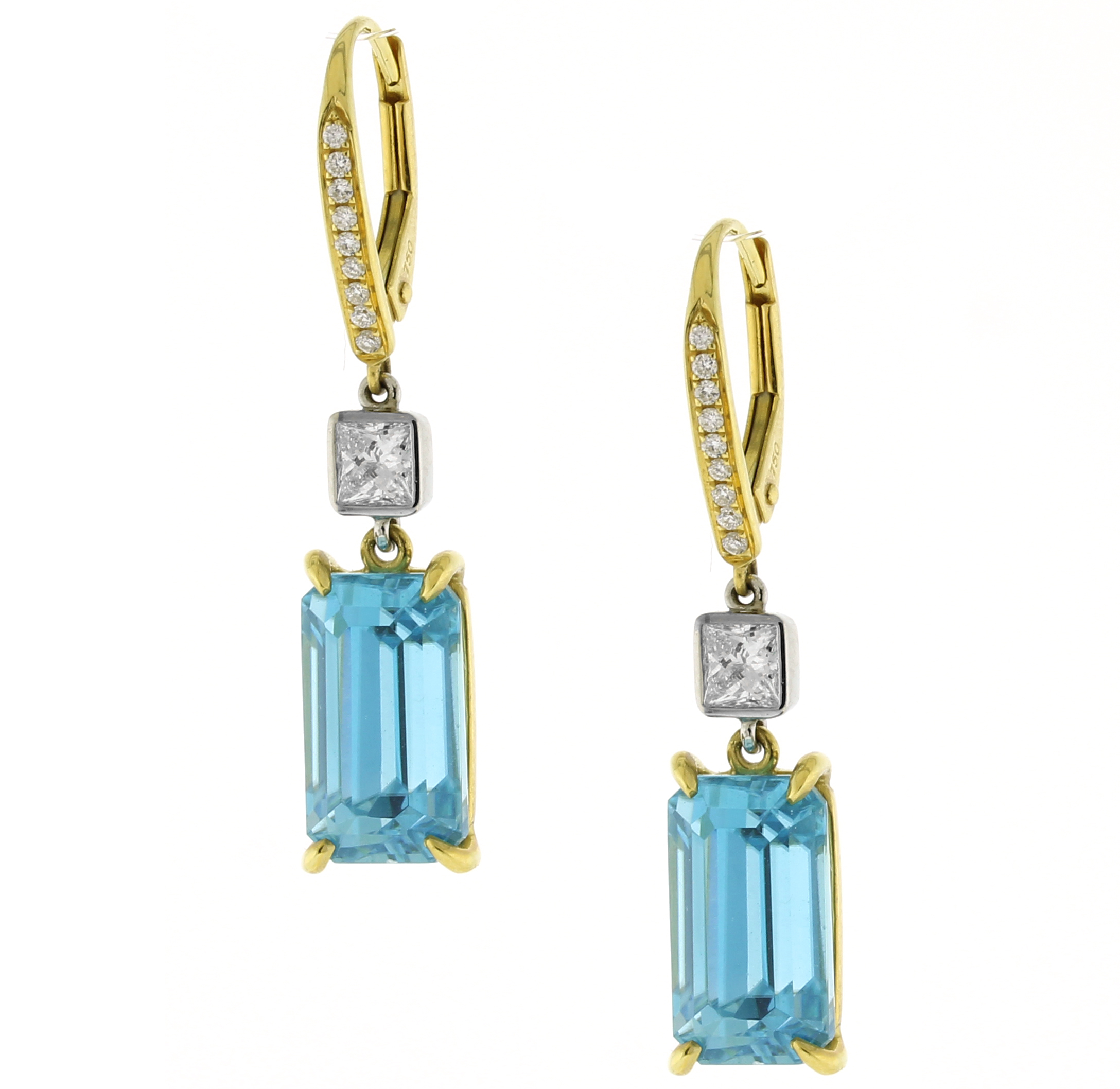 Zircon and Diamond Drop Earrings | Pampillonia Jewelers | Estate and ...